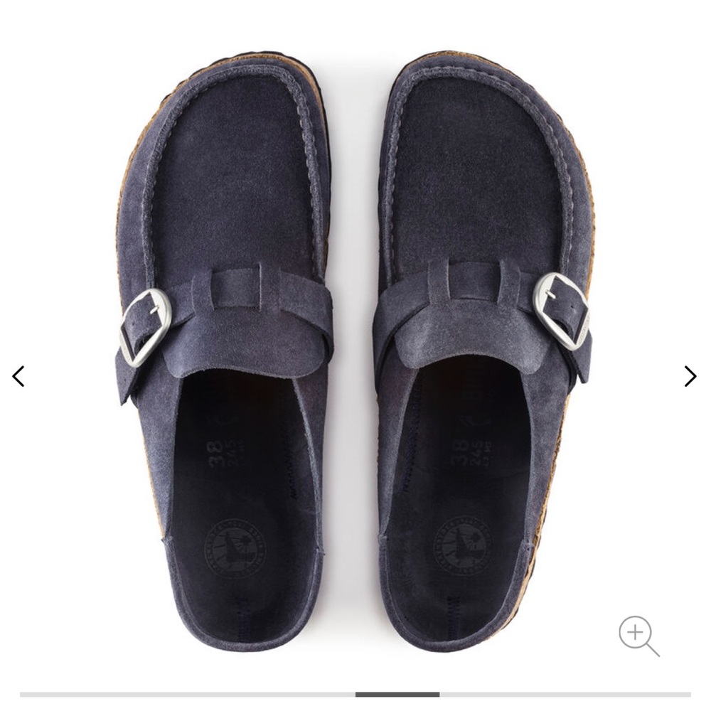 Womens Birkenstocks “Buckley” suede leather shoes in “night suede”
